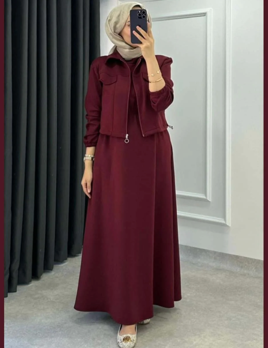 Sharjeena Winter Jacket Maxi 2-PC