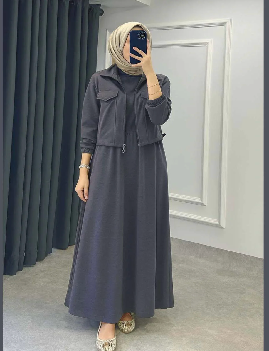 Sharjeena Winter Jacket Maxi 2-PC