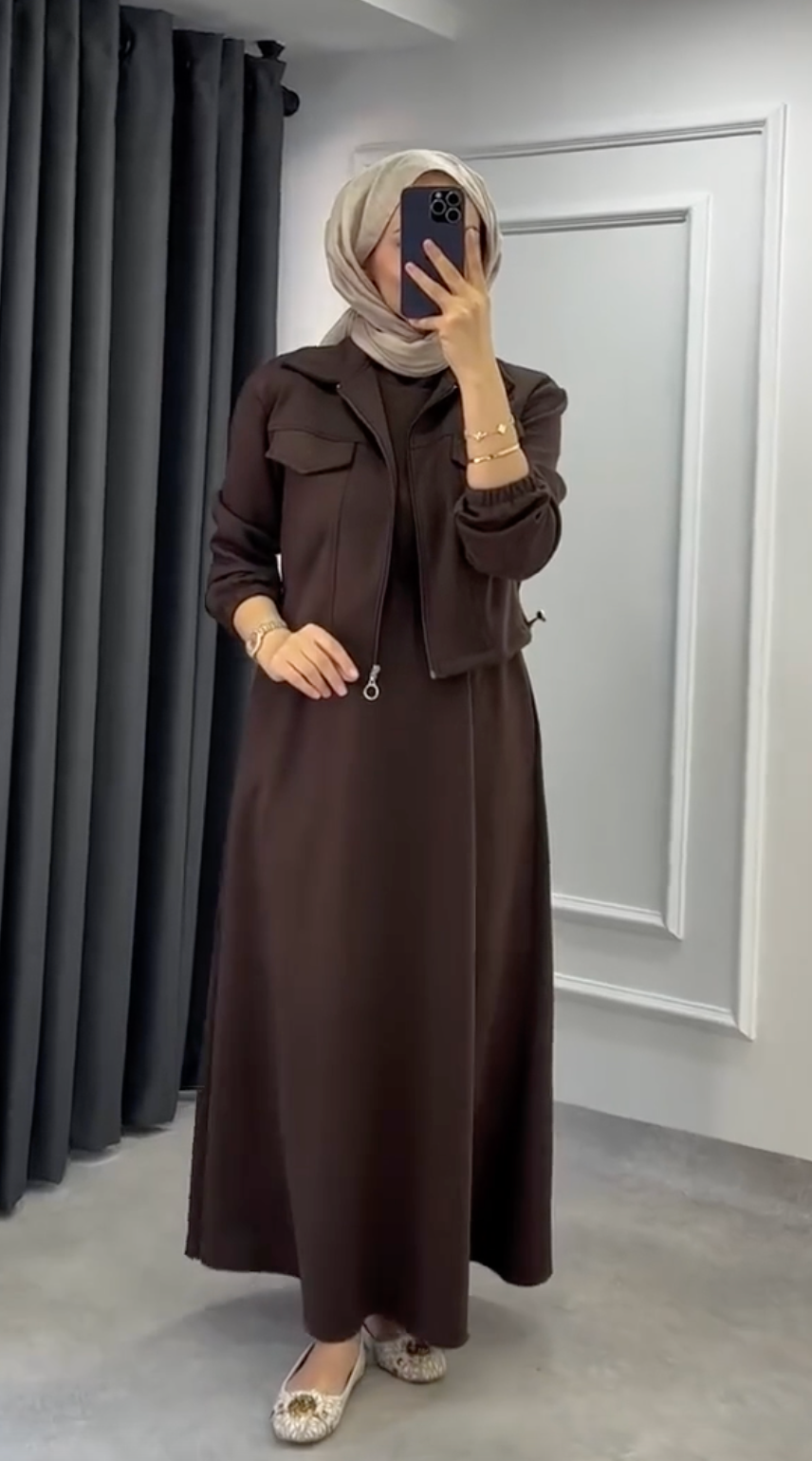 Sharjeena Winter Jacket Maxi 2-PC