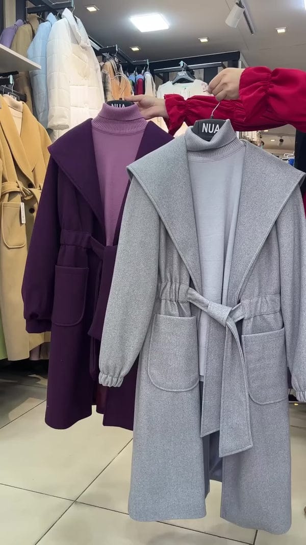 Trench coat with highneck