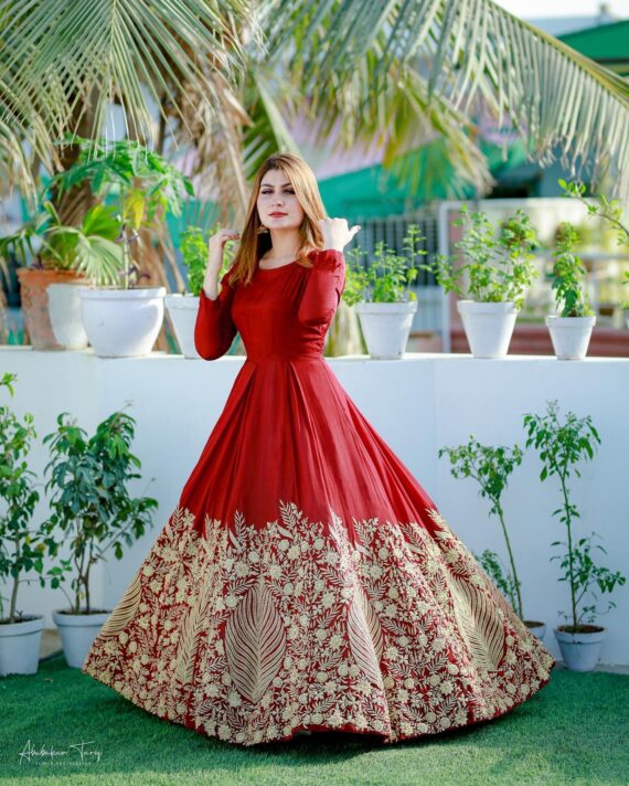 Heavy Border Embroidery Maxi